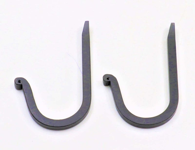 THDC Single Prong Wrought Iron Hooks, Vintage Hand Forged Iron Curved Metal Fastener Decorative Colonial Wall DÃ©cor, Heavy Duty Wall Hooks, Hangers for Keys, Coats, Robe, Bags, Home, Kitchen (2) - Image 2